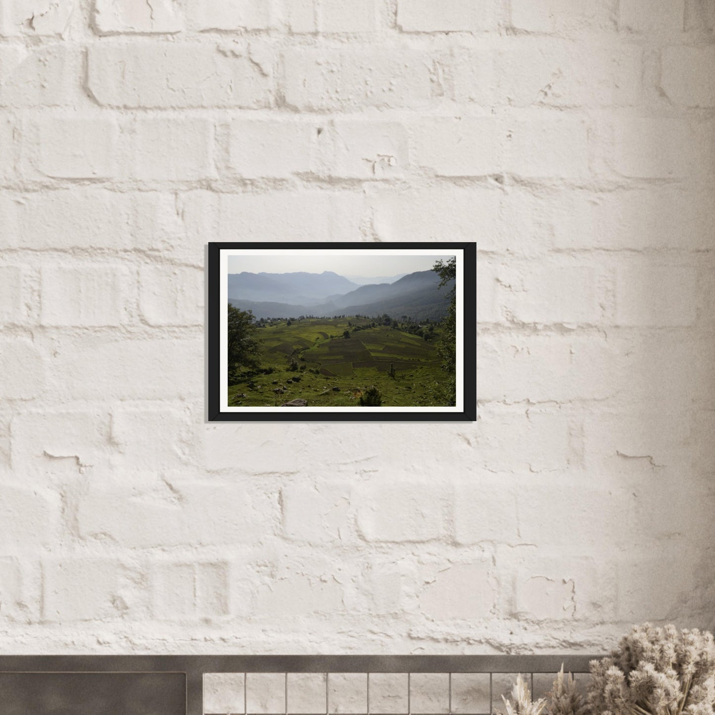 Mountain Mosaic: Terraced Fields and Misty Peaks