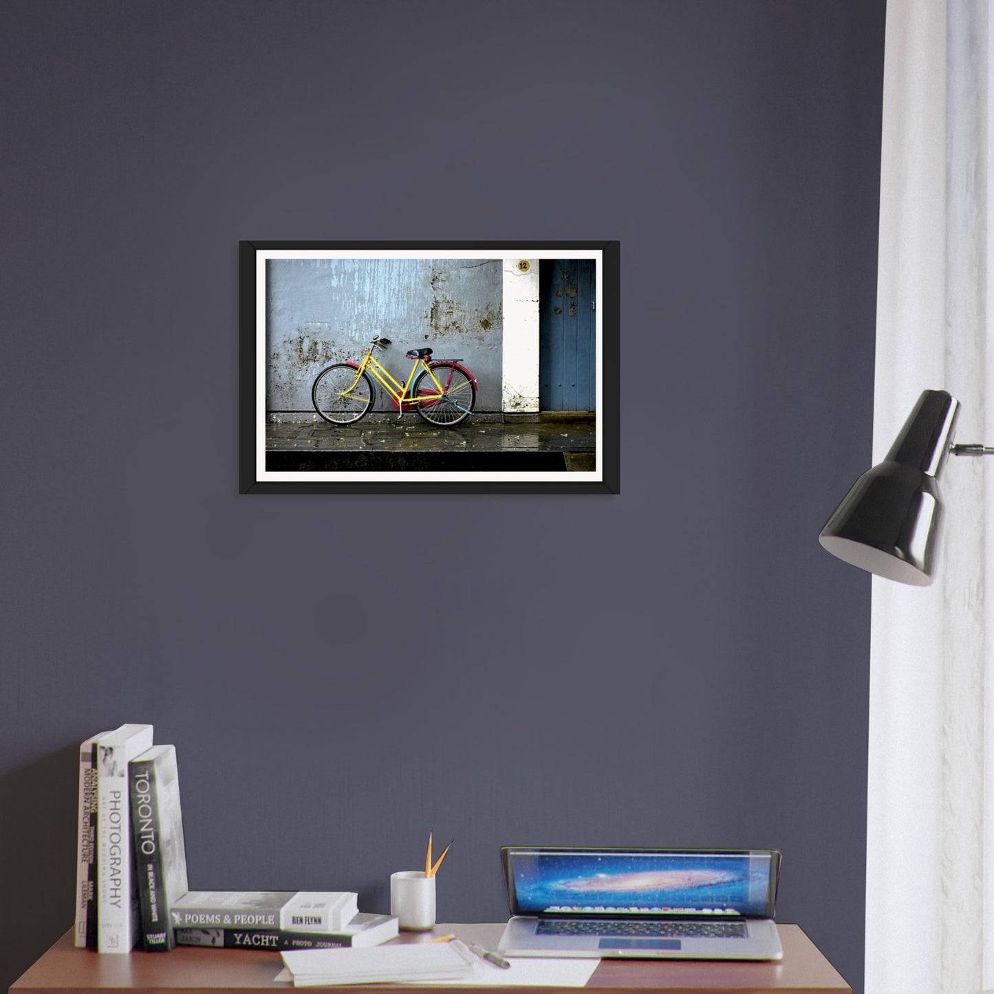 Vibrant Pause: The Yellow Bicycle's Tale