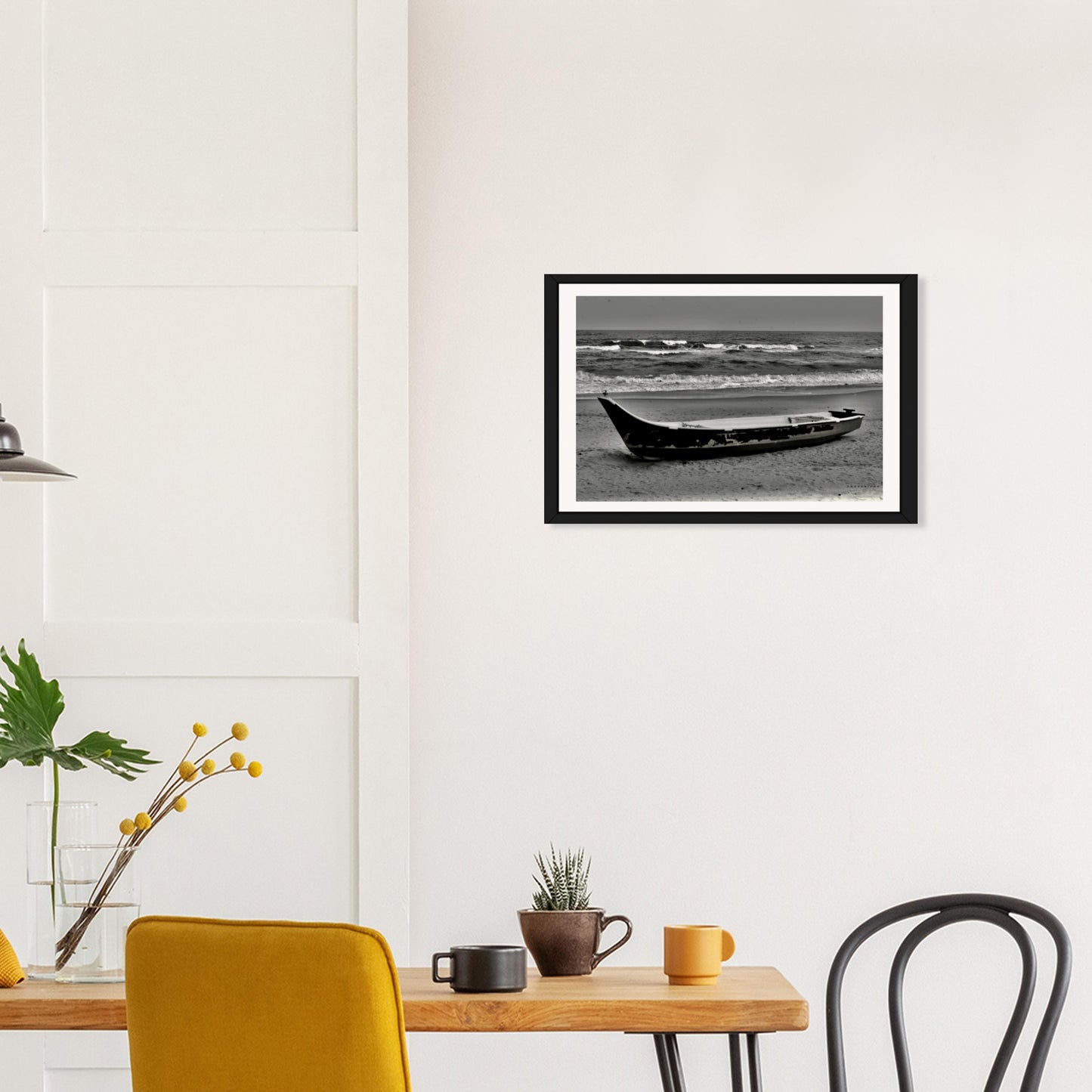 Shoreline Solitude: A Monochrome Meditation