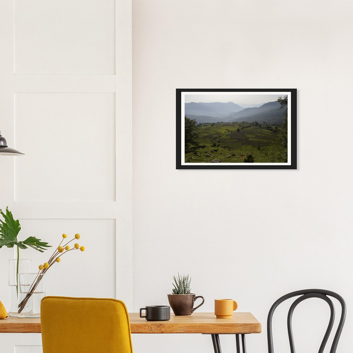 Mountain Mosaic: Terraced Fields and Misty Peaks