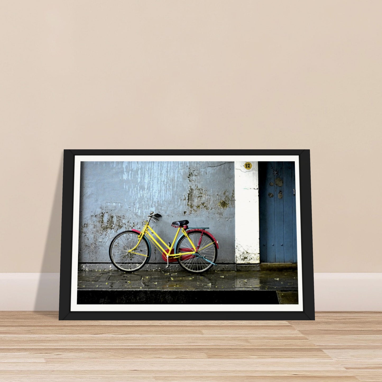Vibrant Pause: The Yellow Bicycle's Tale