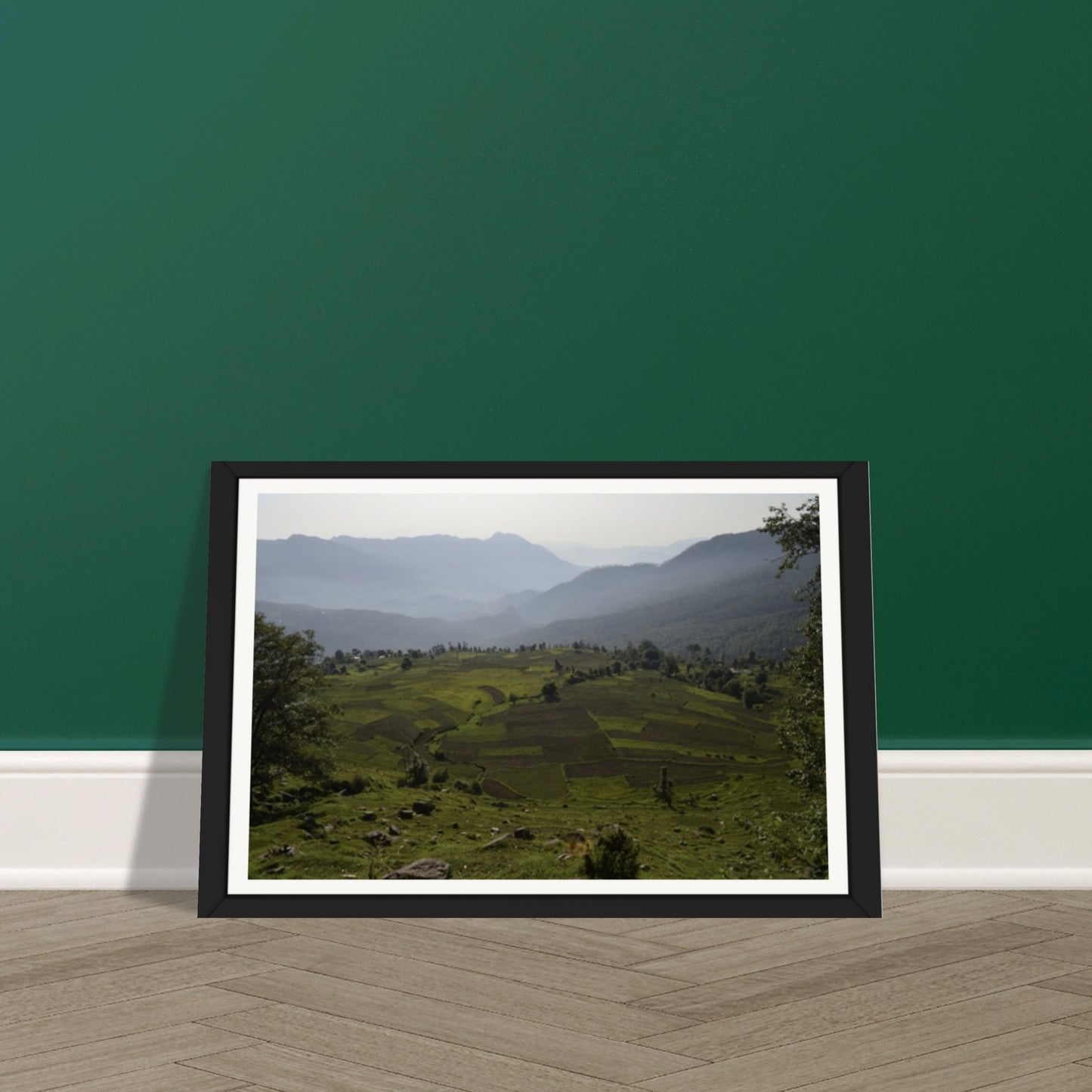 Mountain Mosaic: Terraced Fields and Misty Peaks