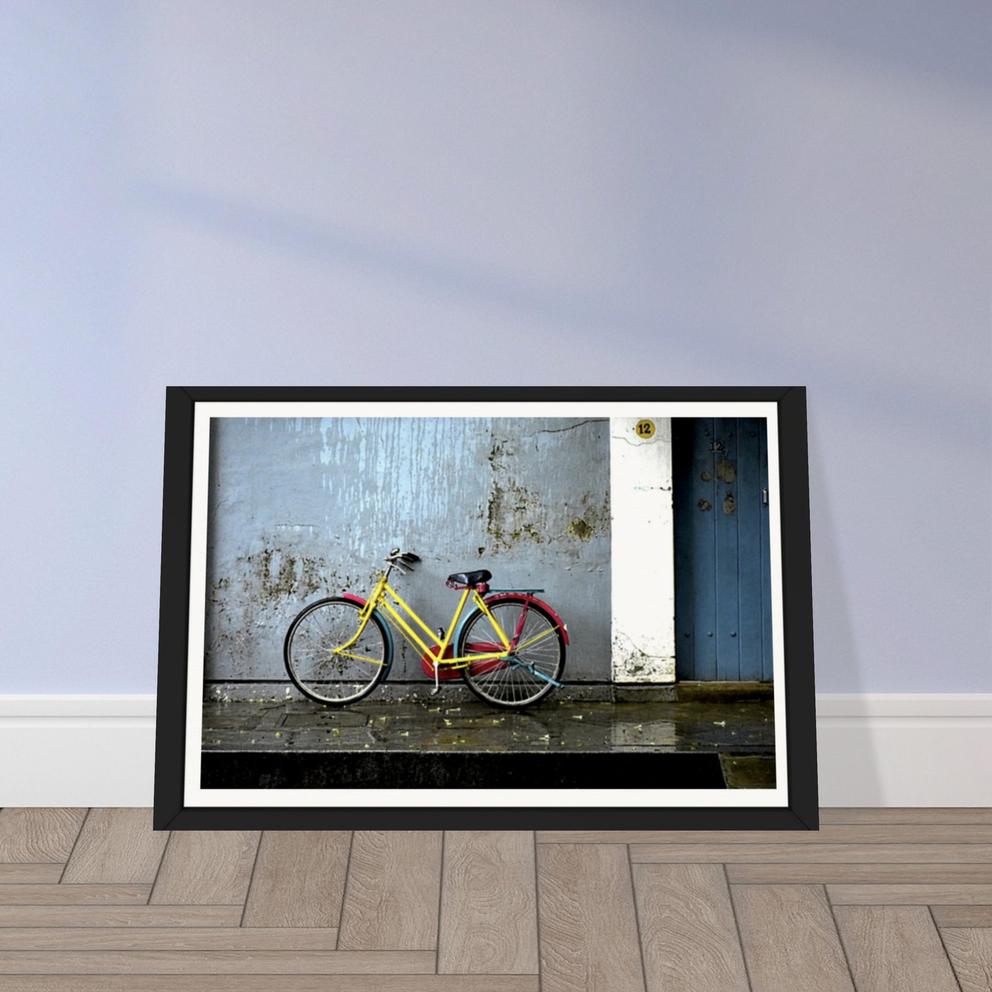 Vibrant Pause: The Yellow Bicycle's Tale