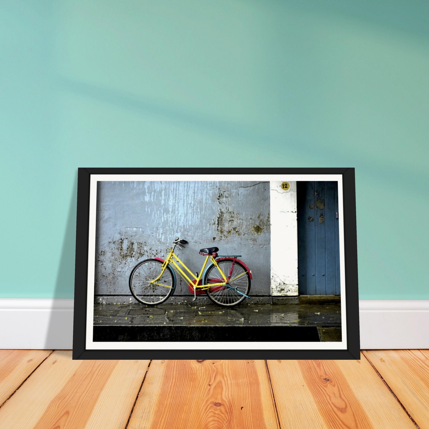 Vibrant Pause: The Yellow Bicycle's Tale