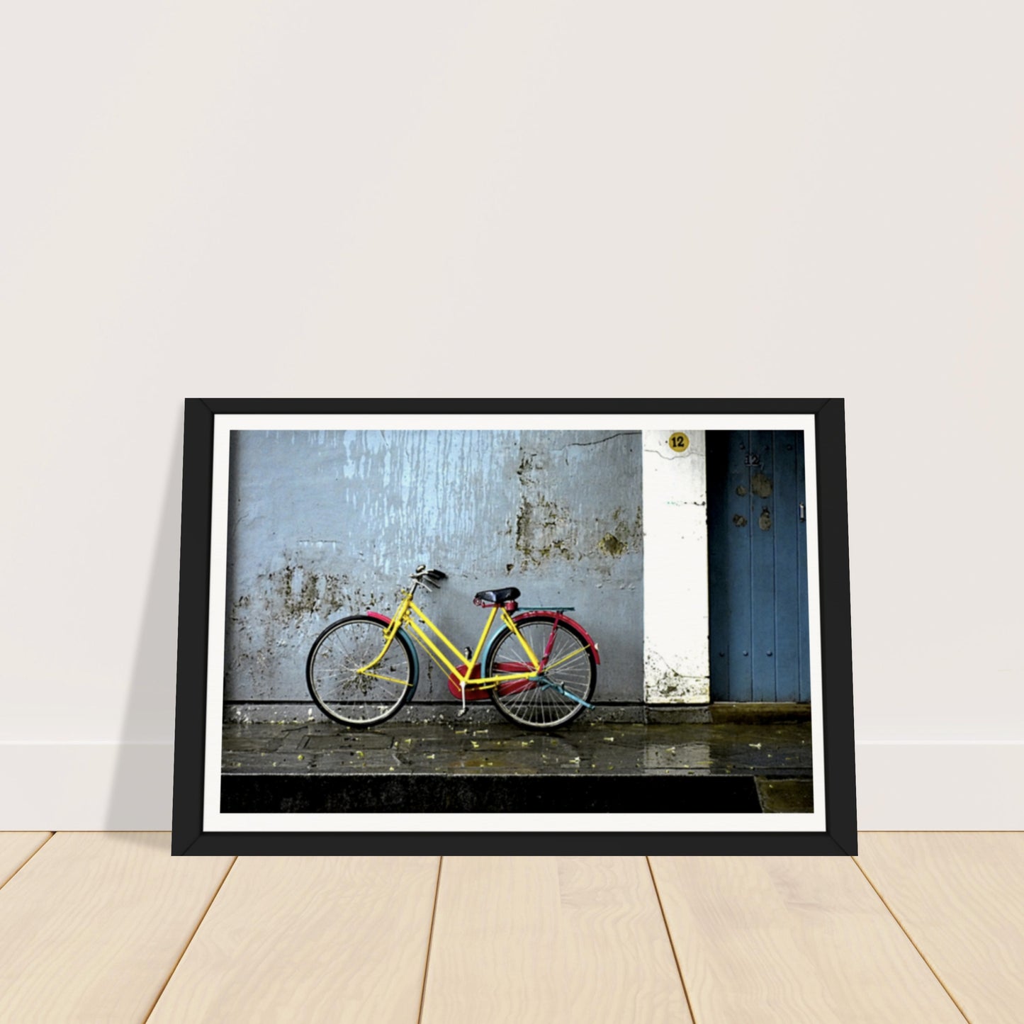 Vibrant Pause: The Yellow Bicycle's Tale