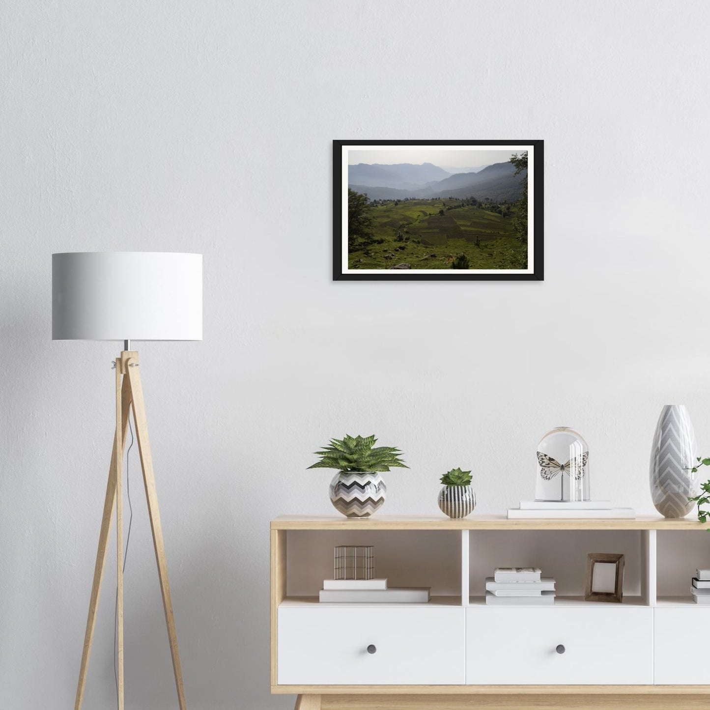 Mountain Mosaic: Terraced Fields and Misty Peaks