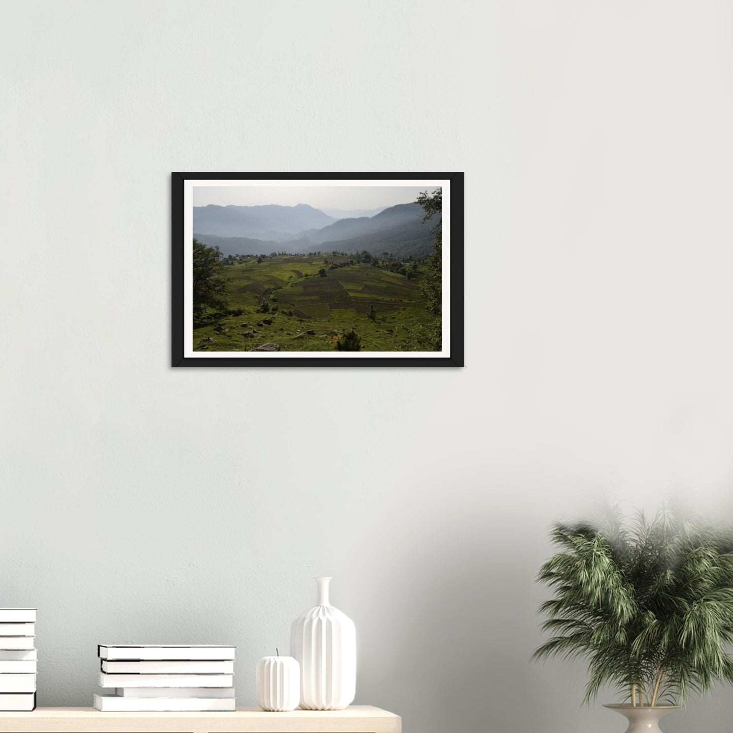 Mountain Mosaic: Terraced Fields and Misty Peaks